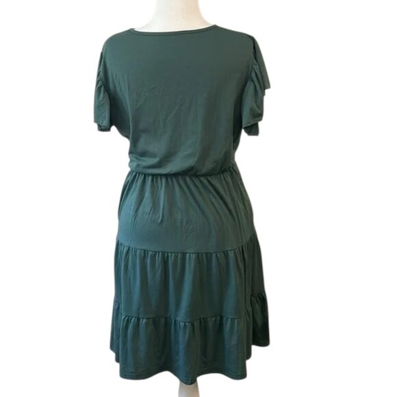 NWOT | Plus Size Tiered A-Line Ruffle Hem Dress with Pockets (Size 14) - Picture 4 of 4